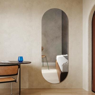 China Frameless Wall Decor Dressing Mirror Modern Stylish Simple Oval Shape Hotel Home wall mirror for sale