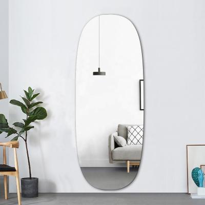 China Simple wholesale frameless true reflection image silver coated wall mounted dressing mirror glass for sale