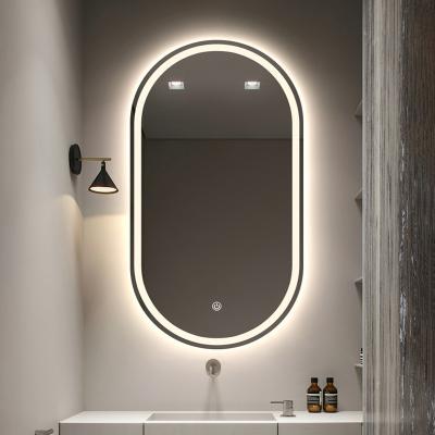 China Smart bathroom mirrors with led lights mirror makeup AU hot sell oval shape for sale