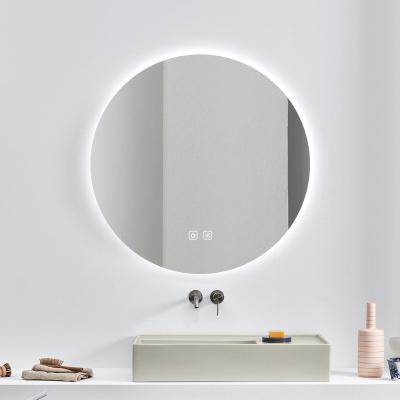 China round smart mirror touch screen bathroom mirror with led light BOLEN for sale