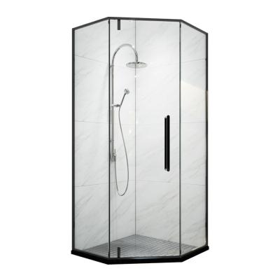 China Black matte aluminum profile shower enclosure tempered glass bathroom sliding shower room for sale