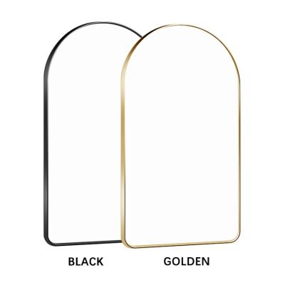 China Frame Wall Arched Door Mirror Style Metal Modern Simple Aluminum Alloy Wall Decor Gold and Black 50pcs All-season CTF0066BM for sale