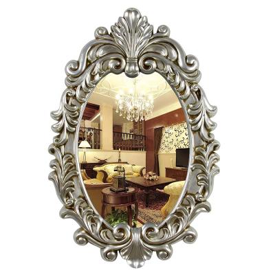 China European Antique luxury gold color bedroom wall mounted decorative makeup mirror for sale