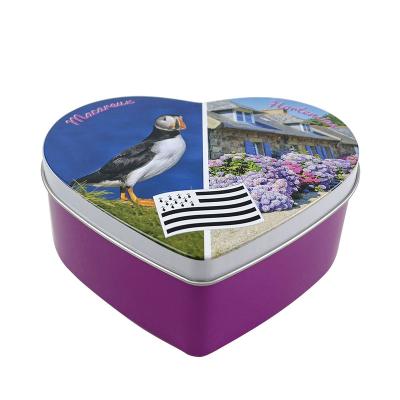 China Custom Candy Tin Box Heart Shape Chocolate Tin Box Valentine's Day Metal Tin Box Food Grade Factory Food Favor Wedding Favor for sale