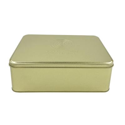 China Rectangular Food Metal Biscuit Box Biscuit Tin Packaging Food Tins Storage Box for sale