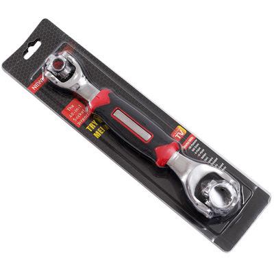 China 60#Steel 250MM Dog Head Steel Rotating Universal Adjustable Torque Wrench For Repairing Car for sale