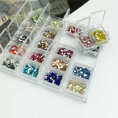 China Wholesale Luxury 3D Nail Kit SS10 Rhinestone Set 20 Grids Resin Rhinestone Flat Back Box For Nail Art Supplies Decoration for sale