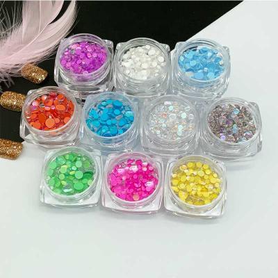 China Easy Apply 100pcs Mix Sizes Mermaid Symphony Half Around Glass Rhinestone Crystal Beads Nail Decoration DIY Accessories For Nail Art Design for sale