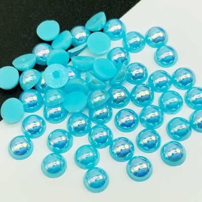 China Shiny Flatback Colorful Cabochon Beads Without Round Half Holes 2mm Bead Loose Imitation Pearl Loose For Pearl Necklace for sale