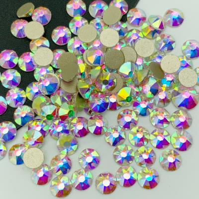 China High Quality Flat Back AB Glass Diamond Bling Rhinestones 16 Facets Crystal Rhinestone For Dance Dress Up Leotard Bag Shoes for sale