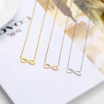 China Direct Selling Trendy Love Endless Pendant Stainless Steel Infinity Necklace Figure 8 Symbol Infinity Pendant Necklace For Women for sale