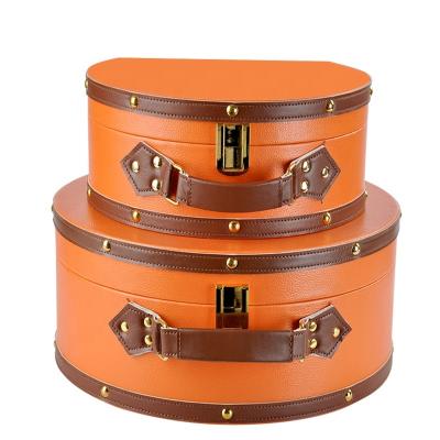 China Multifunctional Modern Luxury Women Leather Decorative Wooden Display Suitcase for sale