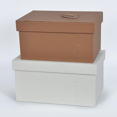 China Sustainable Leather Belt Carton For Gift Box Handmade Leather Box With Organizer Storage Box for sale