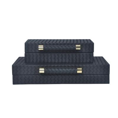 China New Chinese style modern soft ornament household leather simplicity leather dressing room receive box jewelry box sample room receive supply AR for sale