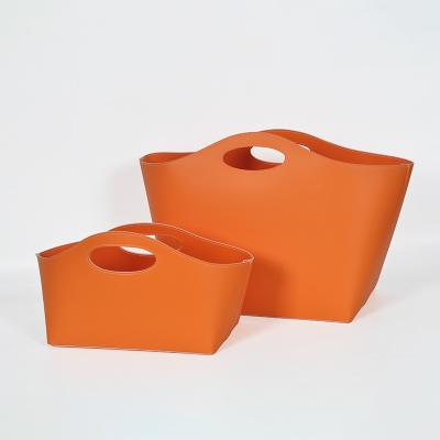 China 2022 New Leather Accessories Storage Box Flexible High End Orange Home PU for sale