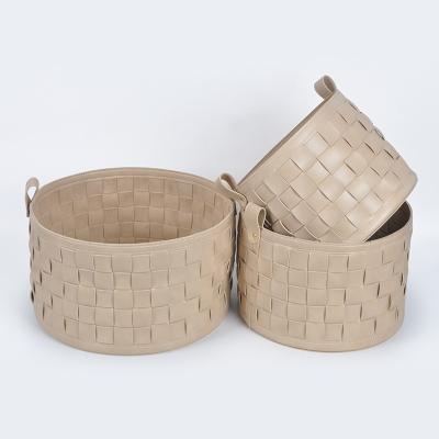 China High-end Luxury Nordic Leather Luxury Basket Storage Basket Household Accessories Factory Source Cloakroom Storage Basket for sale