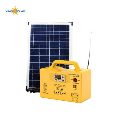 China Yingli Rechargeable Home DC Solar Powered Home Lighting Kit with 6 Lamps and Mobile Chargers for sale