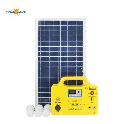 China Home 2020 20W Home Solar Lighting Kits with 6pcs LEDs and Portable Solar Panel for sale