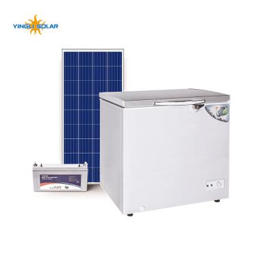 China Household 93L 140L DC Solar Panel Powered Fridge Freezer Fridge Container Battery Charging For Home Use for sale