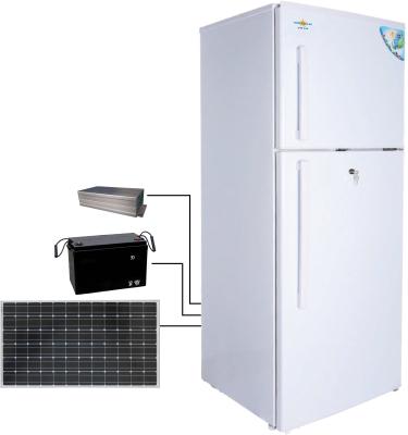 China COMPRESSOR Full Set Solar Freezer System With Battery Backup Solar Super General Defrost Energy Star 2 Door 12VDC 76/176L Fridge for sale