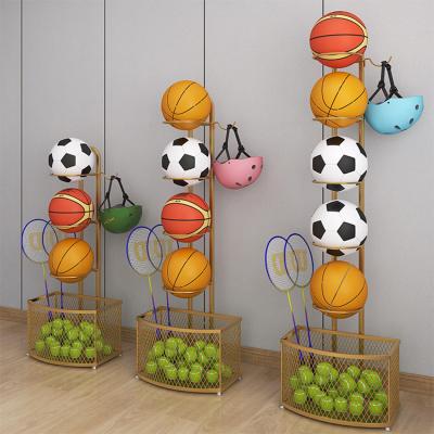 China Large Capacity Viable Indoor Ball Laid Tennis Storage Basket Golf Storage Rack Vertical Storage Rack Display Rack for sale