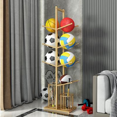 China Sustainable Floor multi-layer ball storage rack metal bracket rack ball storage sporting goods storage basket for sale