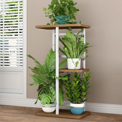 China Floor Standing Balcony Flower Pot Stand Wooden Card Holder Stand Indoor Flower Pots With Stand for sale