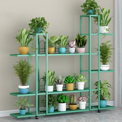 China Sustainable 4 Layer Flower Potted Storage Rack Can Be Moved To Put Indoor Cart Display Rack Potted for sale