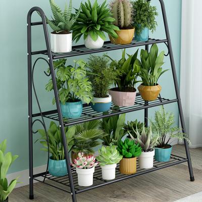 China Multi-Layer Floor-to-Ceiling Multi-Layer Storage Rack Indoor Potted Flower Pot Plant Shelf for sale