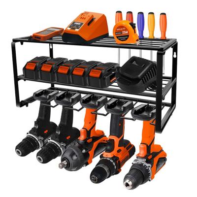 China Tool Storage Rack Electric Drill Equipment Storage Rack Metal Display Viable Wall Mounted Display Rack for sale