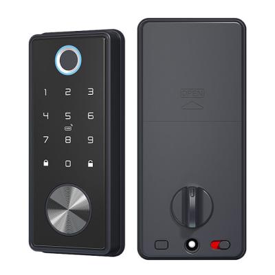 China Aluminum Alloy Smart Waterproof Rim Door Lock New Tuya TT APP Front Door Smart Lock Security Protection Folder11 for sale