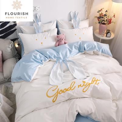 China Anti-Static Flourish 100% Organic Cotton Kids Bedding Sheet Set Kids Bedding Set for sale