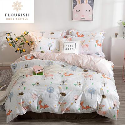 China Antistatic Flourish 100 Cotton Sheet Fabric Bedding Set Kids Sheets for sale