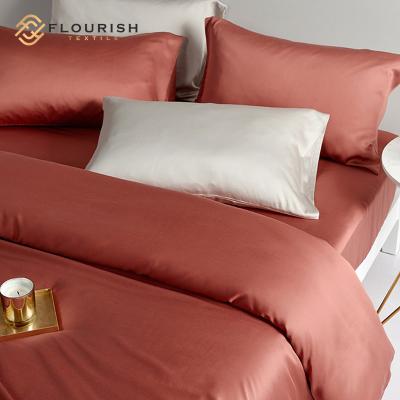 China Fourish Anti-Static ODM OEM King Size Lyocell Sheet Sets Fabric Satin Copper Ion Hotel Flat Sheets Bedding Set for sale