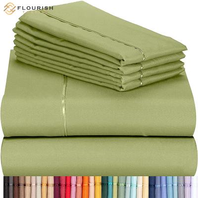 China Nondisposable Flourish OEM/ODM New Design Wholesale Pure Queen King Thread Count Cotton Sabanas Sheets Bedding Sets for sale