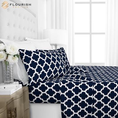 China Nondisposable Flourish Modern Nordic Custom Printed Bedding Set Comforter Cover Set Bedding Set Bedding Sheet for sale