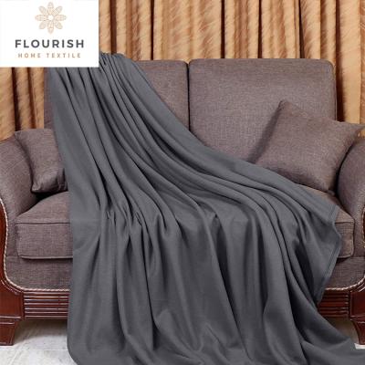 China Simply Flourish Microfiber Bedding Twin Size Gray Fluffy Blanket Sateen Bed Thin Fleece Blanket for sale