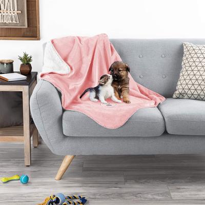 China Travel Flourish Soft Plush Polyester Fleece Dog Throw Blanket OEM/ODM Waterproof Pet Pad For Sofa And Bed For Winter for sale