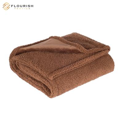 China Travel Flourish OEM / ODM Fleece Custom Reversible Dark Gray 3 Layers Waterproof Dog Blanket for sale