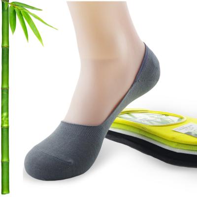 China Anti Bacterial Wholesale Bamboo Invisible Socks Anti Slip Fiber Men Plain Sweat-absorbent Breathable Cool Socks Non Show Low Cut Charcoal Socks for sale