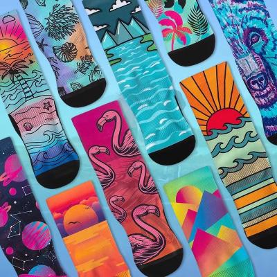 China Amazon tube heat transfer stockings 3D digital printing socks QUICK DRY digital printing socks for sale