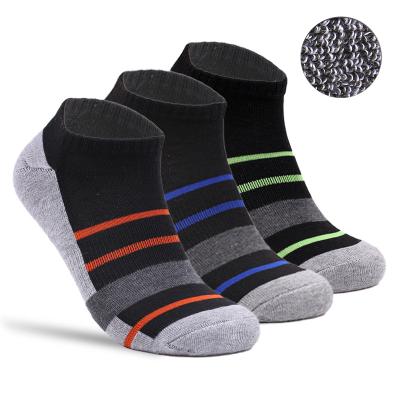 China New Wholesale Custom Antibacterial OEM Woven Cotton Bamboo Socks LOGO Sports Protection Terry Socks Cushion Reinforced Ankle Sports Socks for sale