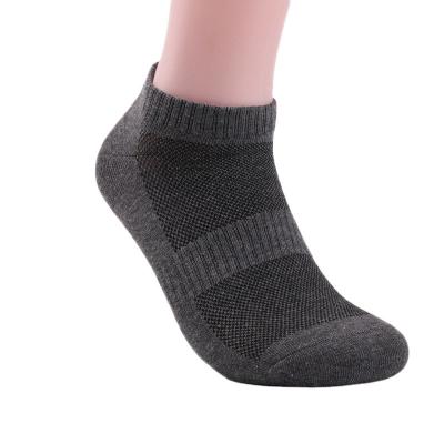 China Hot Selling Antibacterial Men's Business Sport Cotton Bamboo Breathable Custom Socks Daily Life Socks Smellless Waist-tied Logo Mesh Ankle Socks for sale