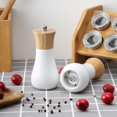 China Wooden Pepper Salt Grinders Salt Shaker Set Viable White Pepper Mill for sale