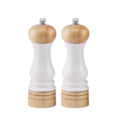 China Larger Salt and Pepper Grinder Wooden Manual Spice Grinder Mechanism Spice Crusher With Adjustable Coarseness for sale