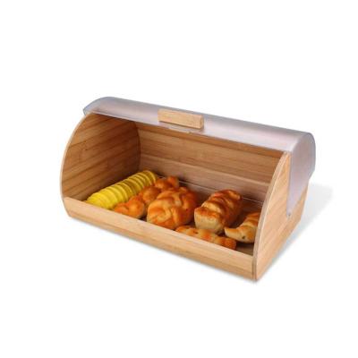 China Freshness Preservation Kitchen Food Storage Container Crate Storage Bamboo Fiber Acrylic Bread Box For Bread Bin for sale