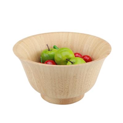 China Reusable Handmade 100% Natural Round Oak Salad Bowl Plant Wood Bowl for sale