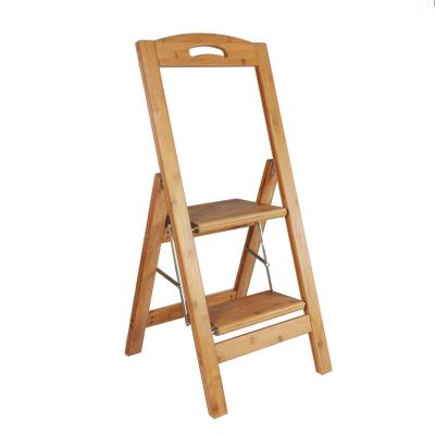 China Folding Ladders JD-FN138S Bamboo Home Use Step Ladder Small Size for sale