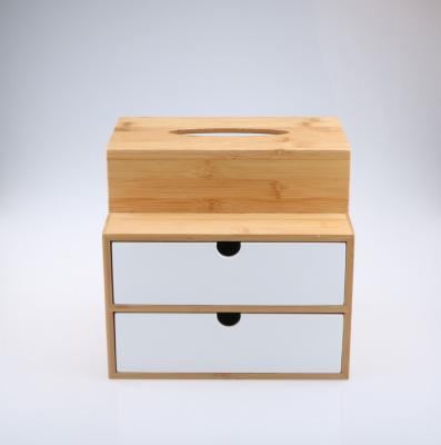 China Sustainable Bamboo /MDF Cosmetic Box, Instrument Storage Box for Tabletop Rings Watches Necklace Earrings, Tissue Box for sale