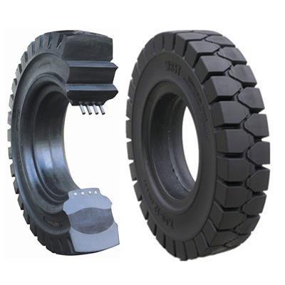 China Hotels Easy Rim Set Forklift Solid Tire 16x6-8 Forklift Steering Wheel Cushion Tire 16x6-8/4.33 for sale